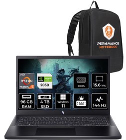 Resim ACER Nitro V15 R5 7535HS 96GB 4TB SSD RTX2050\u002F4GB 15.6'' 144Hz FHD W11P Gaming Laptop & PER4 ÇANTA 