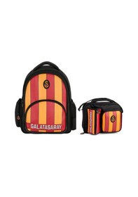 Resim Galatasaray Erkek Çocuk Çizgi Baskılı Suni Deri Sırt Çantası Ve Beslenme Çantası Seti - Setme25556b Çok Renkli 