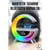 Resim Techno Stock Bluetooth Hoparlör Dijital Göstergeli Wireless Şarj Rgb Işıklı 