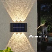 Resim 2'li Paket Güneş Duvar Lambaları, Dış Mekan Bahçe Aydınlatması, Bahçe Villası Peyzaj Yıkama Işıkları, Sıfır Elektrik Faturası, Dış Sınır Duvarları için Kablosuz Tasarım 