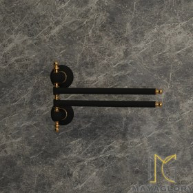 Resim Mayaglory Aspendos Serisi Ikili Döner Havluluk Siyah Gold Renk Pirinç Hammadde 5 Yıl Garanti 