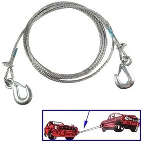 Resim Sones Çelik Çekme Halatı, Çap: 8mm, Uzunluk: 3,5m 