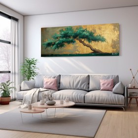 Resim Yeşil Büyük Ağaç - 140x50 