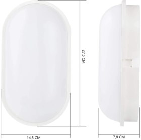 Resim Rultech Su Geçirmez 20W Beyaz Kasa Gün Işığı 4200K Bahçe Teras Banyo Iç Dış Mekan LED Işık 2000LM 