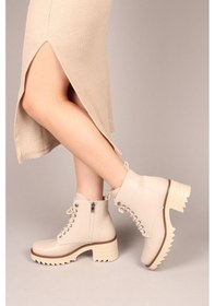 Resim Kalın Topuklu Bağcıklı Bot Ten-6217 Ten 