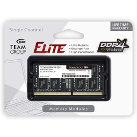 Resim Teamgroup Elite Ddr4 8Gb Single 2666Mhz Pc4-21300 Cl19 1.2V Sodımm 260-Pin Notebook Ram Teamgroup Elite Ddr4 8Gb Single 2666Mhz Pc4-21300 Cl19 1.2V Sodımm 260-Pin Notebook Ram