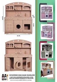 Resim Ahşap Büyük Boy Montessori Oyuncak Mutfak Servis Seti 2 Adet Boya Ve Fırça 