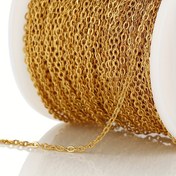 Resim 10m Paslanmaz Çelik Altın Zincir Kolye - 1mm/1.5mm/2mm Kalınlıkta O-Şekilli Haç Bağlantı Takı Yapım Malzemeleri DIY Bilezikler, Kolyeler & El Sanatları Aksesuarları için, Takı Yapımı Pandantifleri, Dekoratif El İşi Malzemeleri, Parlak Metalik Yüzey 
