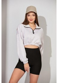 Resim Alexander Gardi Alexandergardı Kadın Fermuarlı Crop Sweatshirt (B22-11000) 