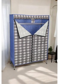 Resim İronika Kalın Metal Borulu İskeletli Bez Gardrop Portatif Demonte Elbise Dolabı Bez Dolap Beyaz Beyaz 