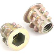 Resim Wezone 100 Adet Çinko Allyuminiyum Profil Bağlayıcı, M5x10 İç Dış Dişli İç Sekizgen Somun, Mobilya Ahşap Panel Sabitleyici Flanşlı Kapaklı 