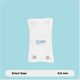 Resim Novibaby Bebek Body Zıbın Uzatma Aparatı (9,5 Mm) Çıtçıtlı Ekru 100% Pamuk 12cm 