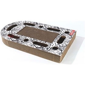 Resim M-pets Urban Style Freestyle Kedi Karton Tırmalama Tahtası Siyah Beyaz 50x30 Cm 244-54019.01 
