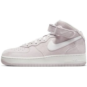 Resim Nike Air Force 1 '07 Mid Qs Leather Unisex Sneaker Hakiki Deri Yüksek Bilek Günlük Spor Ayakkabı Beyaz Pembe 