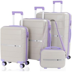 Resim Mçs Polipropilen 4lü Valiz Seti V366 S21sy1000048-set 10729 Kemik/lila Kemik - Lila 