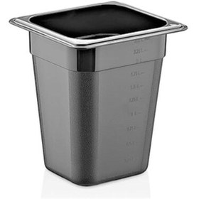 Resim GastroPlast GN 1/6-200 mm Gastronom Küvet, Polikarbon, Siyah 