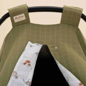 Resim Puset Örtüsü - Çift Taraflı - Koyu Fıstık Yeşili Müslin - Koala 