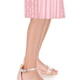 Resim Kiko Kids Elos Vakko Günlük Kız Çocuk 4 Cm Topuklu Sandalet Ayakkabı Pudra 