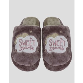 Resim PERA - Sweet Dreams Yazılı Mor Kadın Ev Terliği 