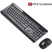 Resim HP Cs500 Kablosuz Klavye Mouse 2,4g Kablosuz Tak Çalıştır Şık Tasarım Türkçe Q Klavye Siyah Renk 