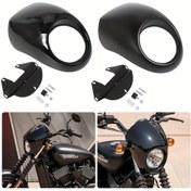 Resim Motosiklet Far Koruma Kiti, Evrensel Uyumlu, Ön Çatal Montajı, Harley-Dyna FX Sportster XL 1200 883 Iron 1973-Üstü, Sokak Motosikleti, Plastik Malzeme 