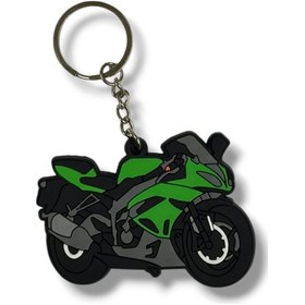 Resim Motosiklet Uyumlu Anahtarlık Maskot Silikon İthal Racing Yeşil 