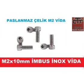 Resim M2 İmbus İnox Paslanmaz Vida M2x10 48 ADET 
