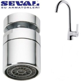 Resim Seval Su Armatürleri Seval Prinç Oynar Başlı Batarya Ucu Perletörü Içten Dişli 