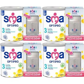 Resim Sma Optipro No:3 800GR Devam Sütü (1-3 Yaş) (Biberon Hediyeli) (4 Lü Set) 