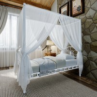 Resim Reyo Pero Sultan Tek Kişilik Başlıklı Metal Beyaz Karyola 90x190 