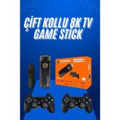 Resim Game Stick Çift Oyun Konsolu Smart Tv Game Box 8k Ultra Hd 64 GB 