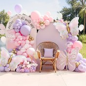 Resim 145 Parça Kelebek Balon Garland Seti - Pembe, Mor, Turuncu & Altın - Doğum Günleri, Düğünler, Mezuniyetler, Gelin Duşları & Daha Fazlası İçin Mükemmel - İç ve Dış Mekan Kutlamaları İçin Çok Yönlü Parti Dekoru 