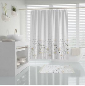 Resim Tropik Banyo Duş Perdesi 8441 Model Çift Kanat 2X110X200Cm Çok Renkli 