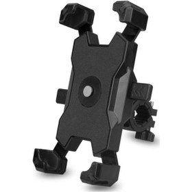 Resim Mufunye Telefon Tutucu Motosiklet Bisiklet Telefon Tutucu Hızlı Kilit Ve Çıkarma Telefon Klipsi 360 Dönüş 3,5-6,8 İnç Cep Telefonu İçin Wgfıxv 