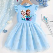Resim Disney Frozen Elsa & Anna Grafik Baskılı Kızlar Kolsuz Tül Elbise - Pembe Kar Tanesi Tasarımı ile, Partiler, Tatiller ve Günlük Giyim için Mükemmel, Prenses Elbisesi, Tatil Hediye Elbisesi, Canlı Tasarım, Yumuşak Kumaş 