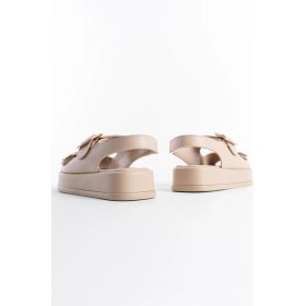 Resim Capone Outfitters Denice Dolgu Topuklu Çift Bantlı Tokalı Kadın Sandalet 