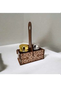 Resim Ceritoğlu Demonte Işlemeli Ahşap Kulplu Tuzluk,bi Berli K Çok Amaçli Beyaz - Ceviz 