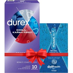 Resim Durex Chill Prezervatif 10'lu + Humanlife 5 gr x 10 Doğal Jel Lubricant 