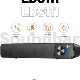 Resim Lecoo DS111 Kablolu (USB + 3.5mm Jack Girişli) 6W Soundbar Taşınabilir Stereo Hoparlör Siyah 