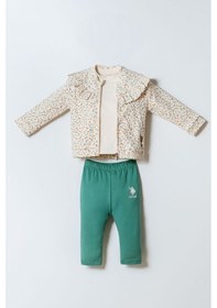 Resim U.s. Polo Assn. Kız Bebek Krem 3lü Takım Krem 