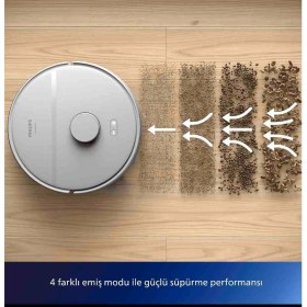 Resim Philips XU2000/27 Akıllı Telefon ile Kontrol Edilen 6000 Pa Emiş Gücüne Sahip Robot Süpürge Düz Zemin Kullanımı 