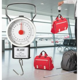 Resim Depozee 22 KG/50LB Kancalı Tartı Aleti 1 Metre Mezuralı Askılı Balıkçı Terazisi 