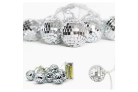 Resim Allians Mini Disko Topu Seti, 10'lu LED Zinciri, Pilli, Dekoratif Işıklandırma 