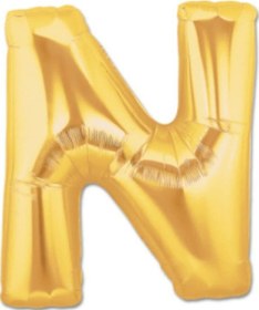 Resim 40" İnç 100 CM N Harfi Folyo Balon Gold 