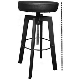 Resim Presto Bar Sandalyesi Bar Taburesi Siyah Deri Oturak-Siyah 