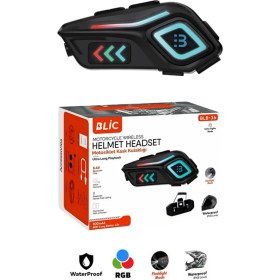 Resim Motor Kask Kulaklık Rgb Modlu Motosiklet Kulaklık Su Geçirmez 5.4 Bluetooth Intercom BLB_36 