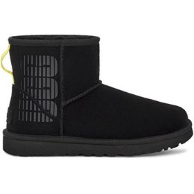 Resim Ugg Süet Siyah Kadın Bot MINI UGG SIDE LOGO1144057 