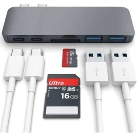 Resim Mobitell 6 In 1 Type-C Hub SD / Micro SD Kart Okuyucu USB 3.0 