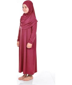 Resim İhvan Çocuk Pratik Namaz Elbisesi 9-11 Yaş Kırmızı Renk Kırmızı 