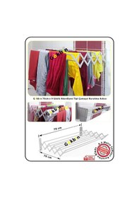 Resim Gökbin70cmx9Gözlü Alüminyum Akordiyon Çamaşırlık Askısı Kurutmalık Gri - Gümüş 